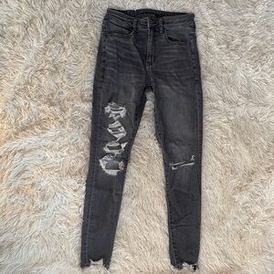 American Eagle Distressed Super High Rise Jegging